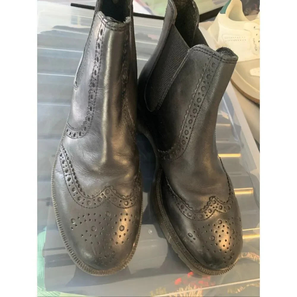 Frank James Brogue Leather Upper Dealer Boots